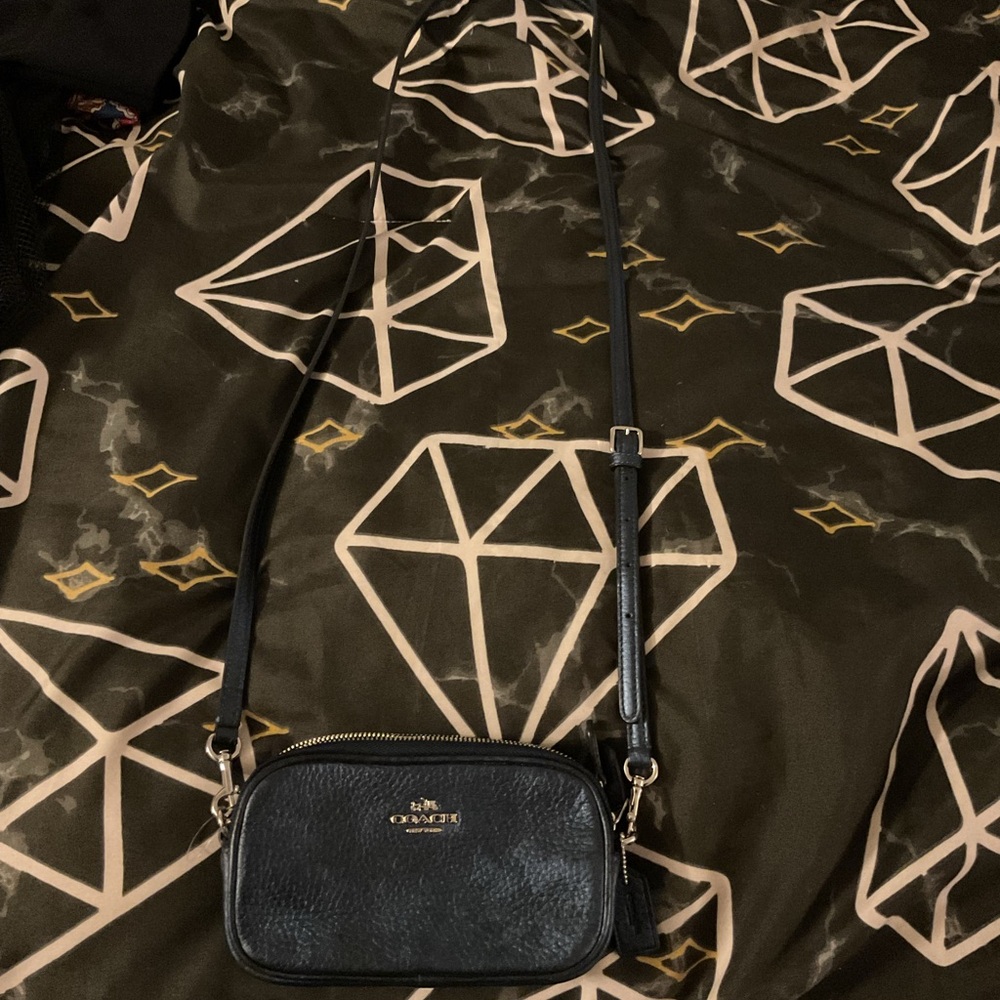 Coach Blue Crossbody Bag Classic Leather Design